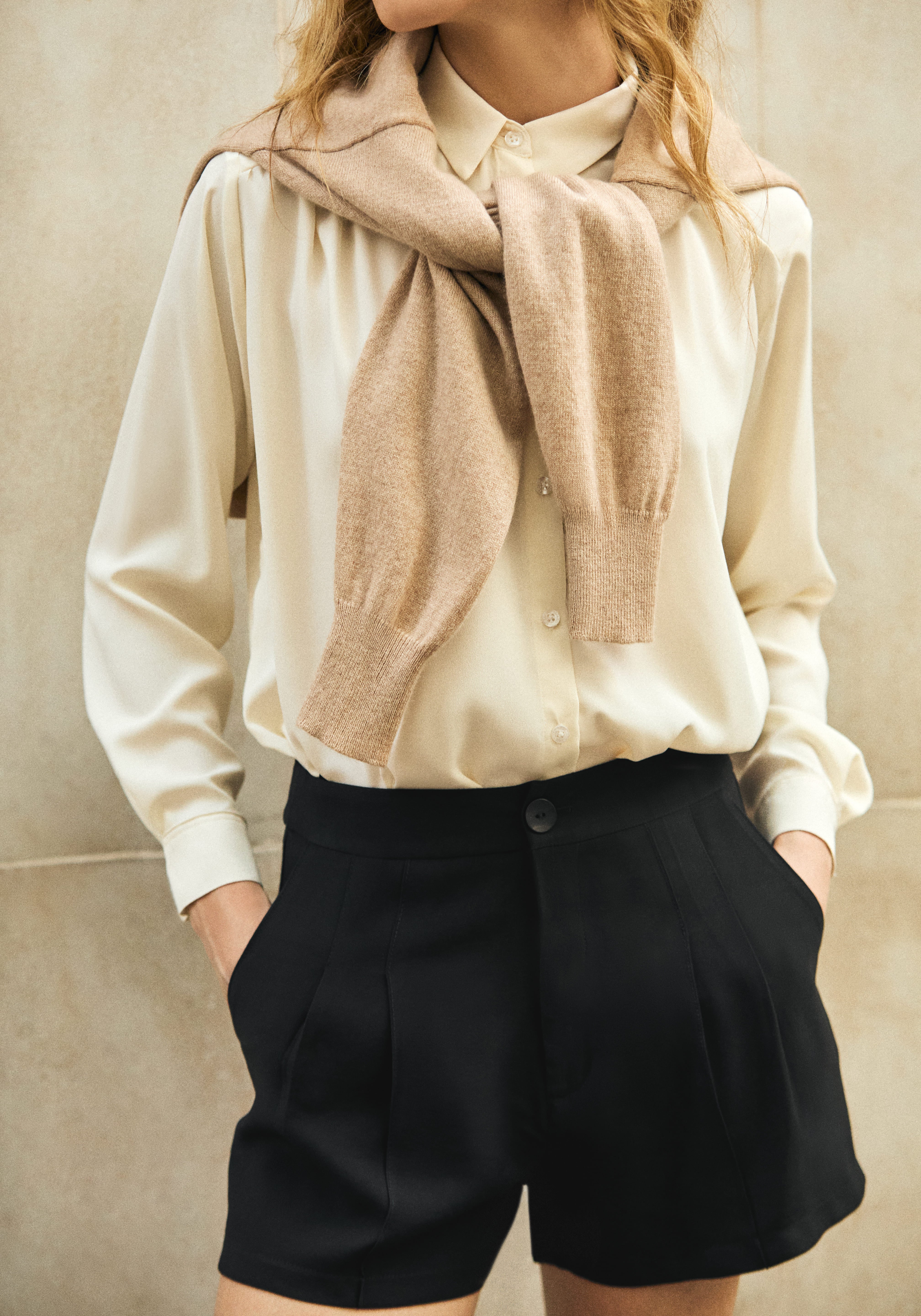 SUÉTER GOLA CARECA DE CASHMERE - CAQUI