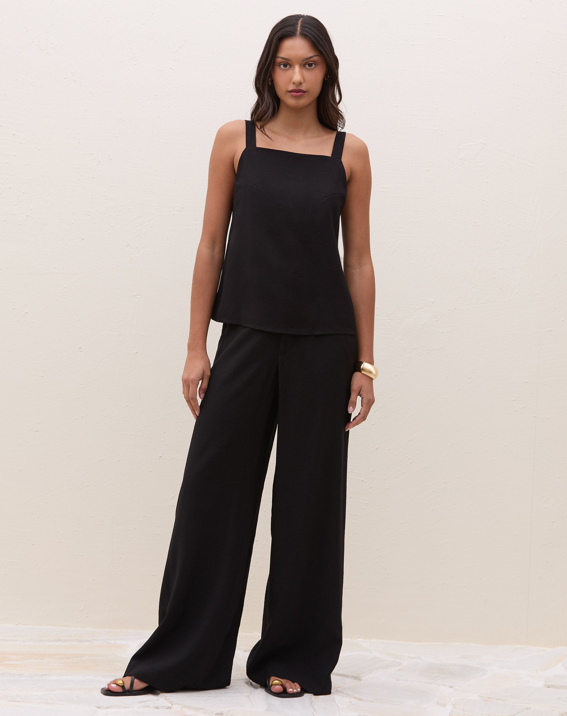 Calça Wide de Alfaiataria - Preto