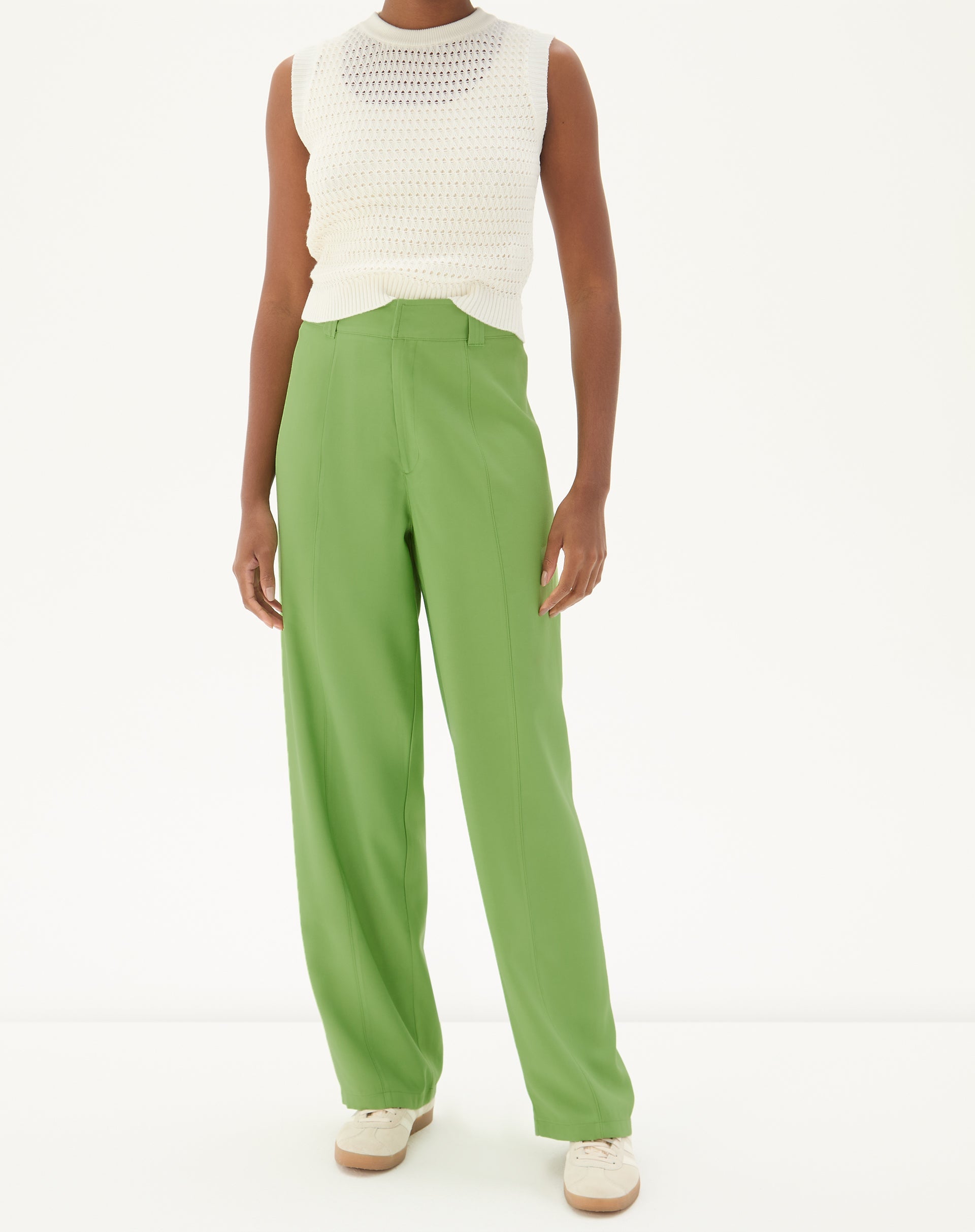 Calça Reta com Bolsos de Alfaiataria - Verde