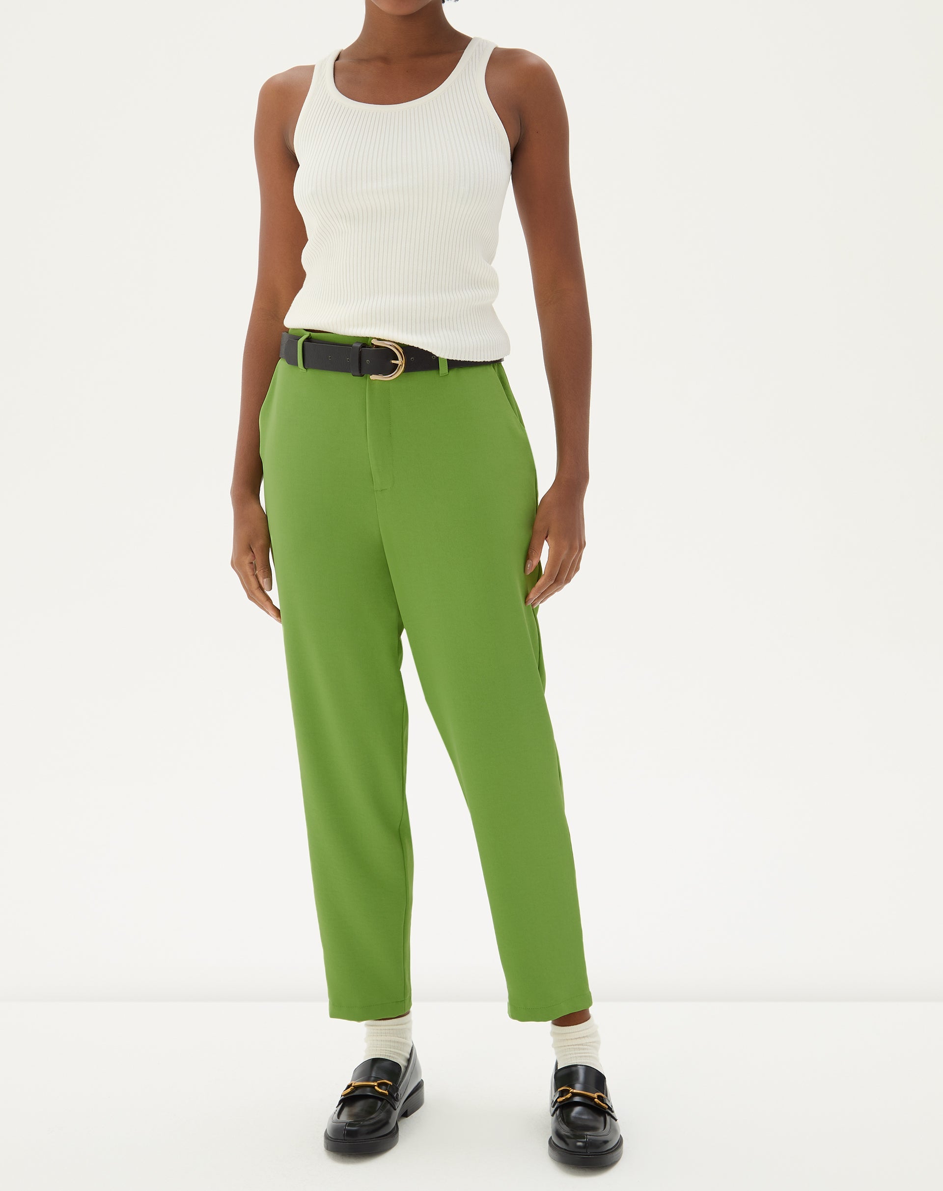 Calça Mom Cropped de Alfaiataria - Verde