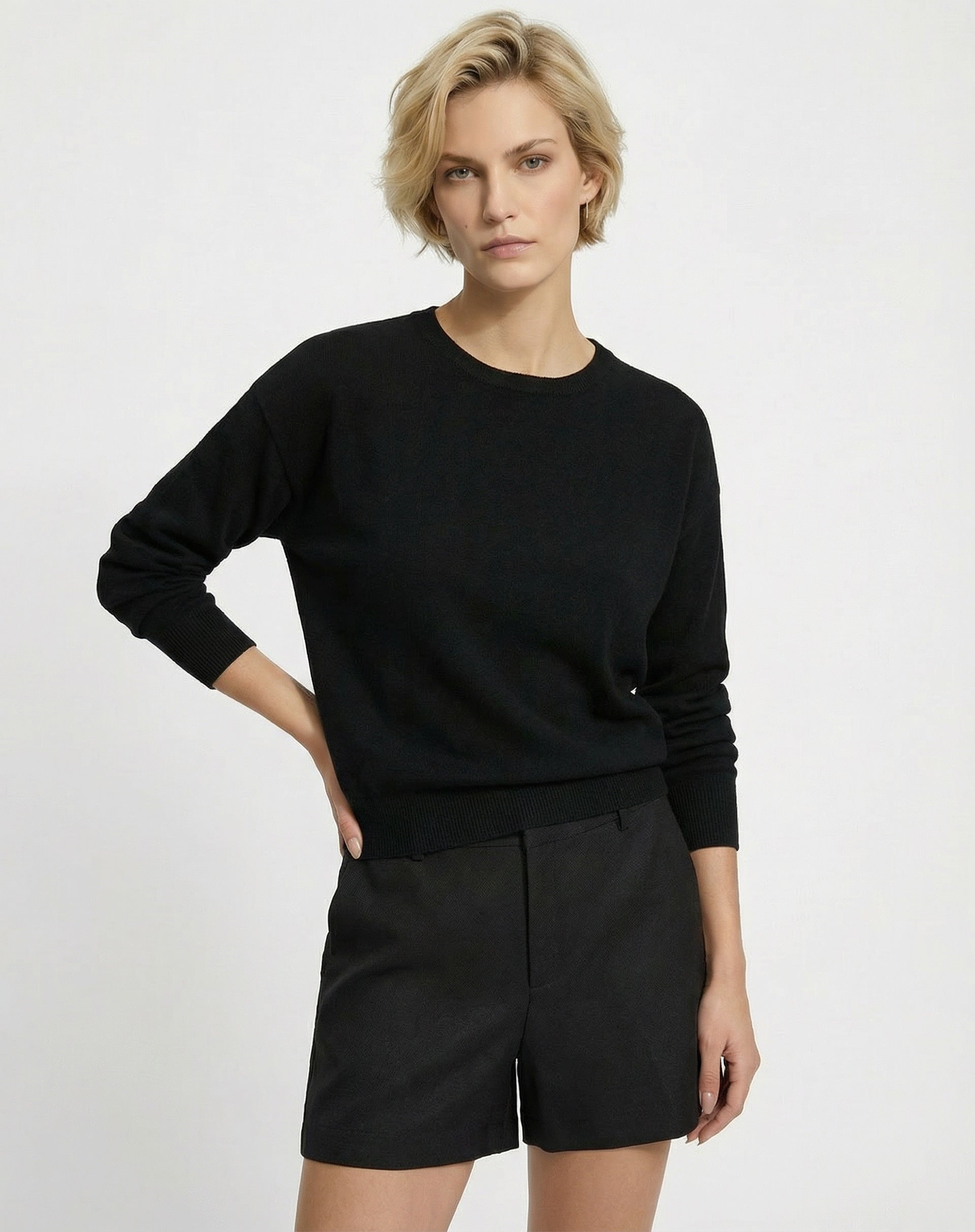 SUÉTER GOLA CARECA DE CASHMERE - PRETO - PP – AMARO
