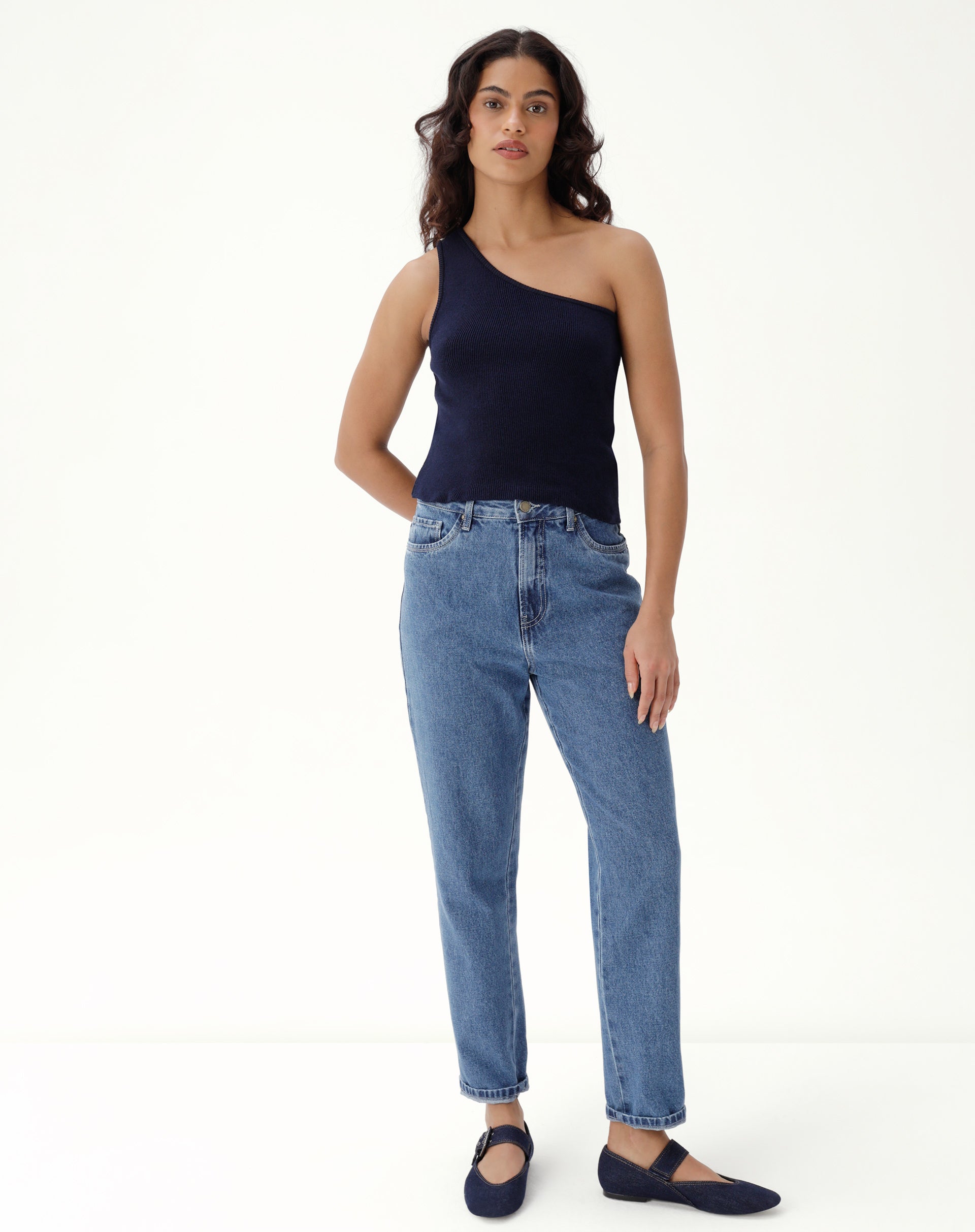 Calça Jeans Slim Cintura Alta - Azul Claro
