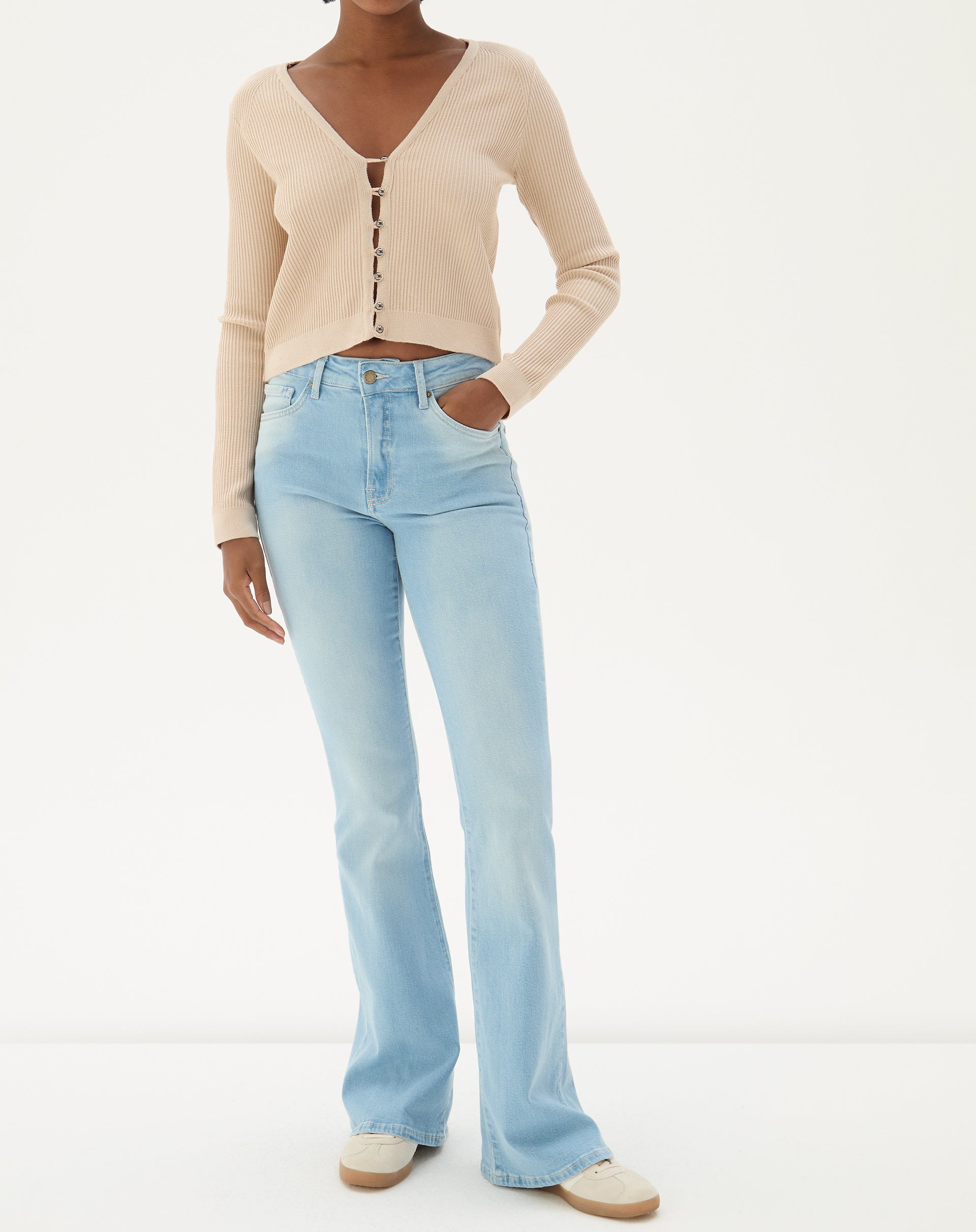 Calça Jeans Flare Cintura Alta - Azul Claro