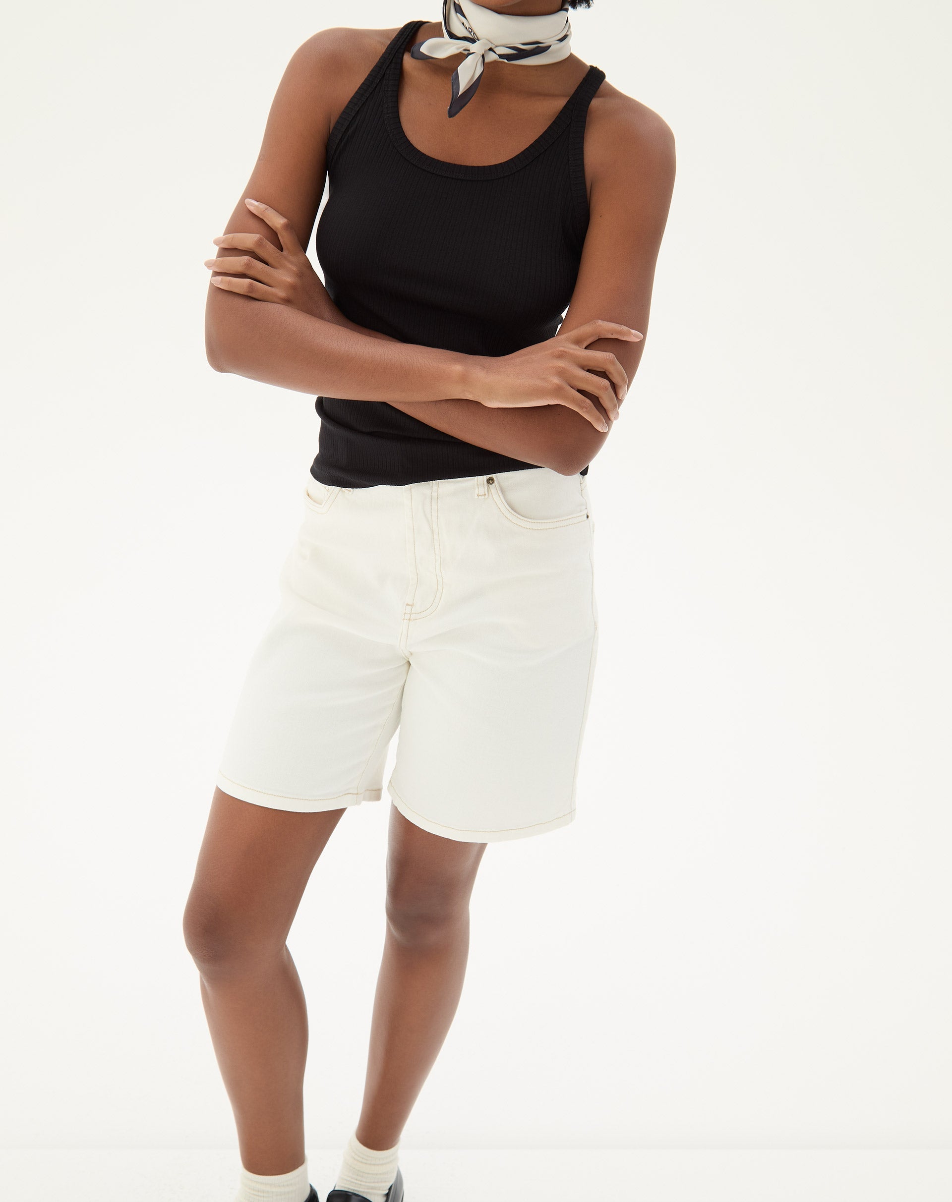 Bermuda Jeans Reta - Off-white