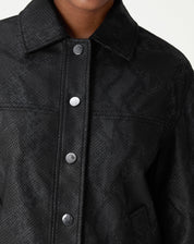 JAQUETA QUADRADA COBRA PU - PRETO