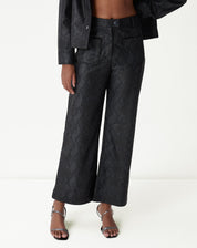 CALÇA RETA COBRA PU - PRETO