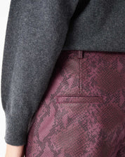 CALÇA RETA COBRA PU - VINHO