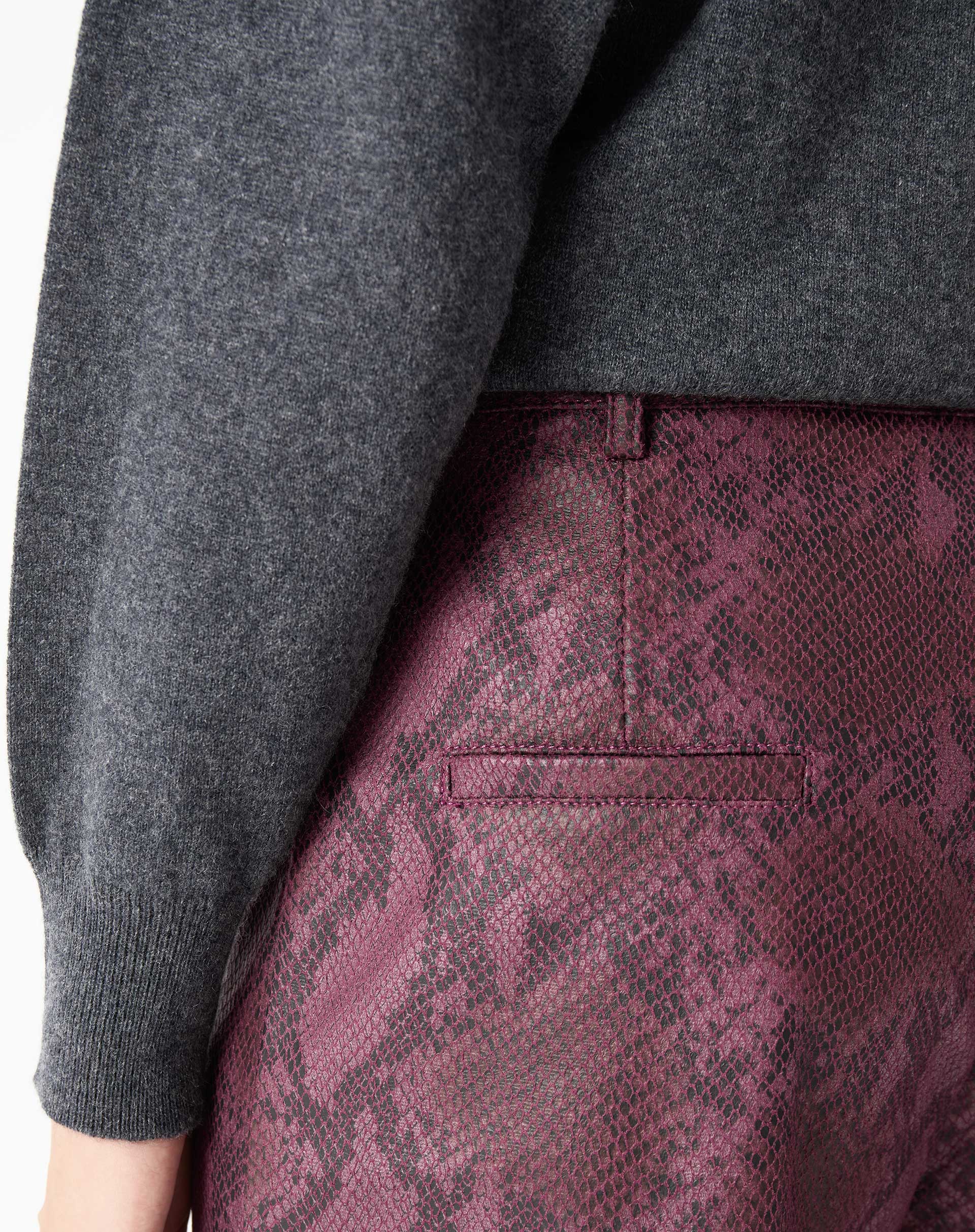 CALÇA RETA COBRA PU - VINHO