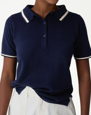 BLUSA POLO TRICOT - AZUL MARINHO