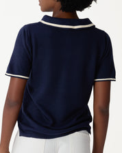 BLUSA POLO TRICOT - AZUL MARINHO