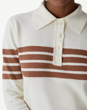 SUÉTER GOLA POLO MANGA LONGA TRICOT - OFF-WHITE