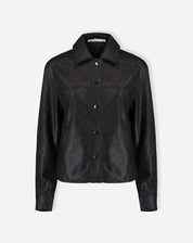 JAQUETA QUADRADA COBRA PU - PRETO