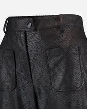 CALÇA RETA COBRA PU - PRETO
