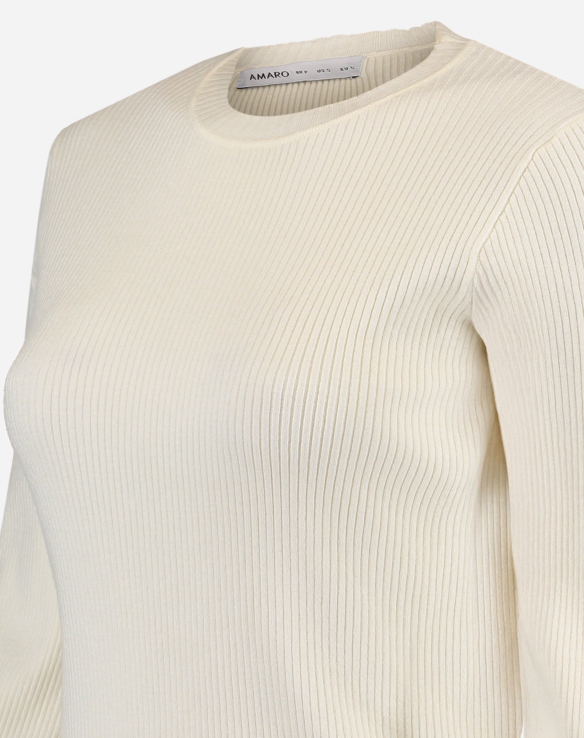 SUÉTER TRICOT GOLA CARECA - OFF-WHITE