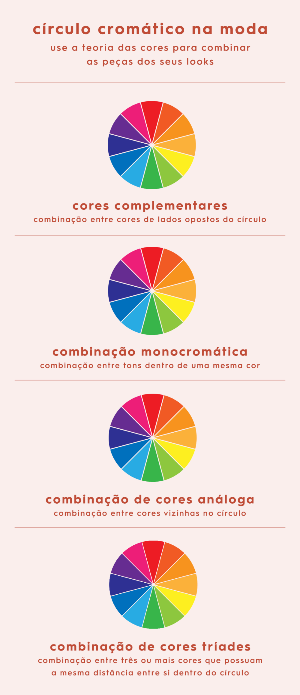 Círculo Cromático e Moda  Como Usar o Círculo Cromático Nos Seus