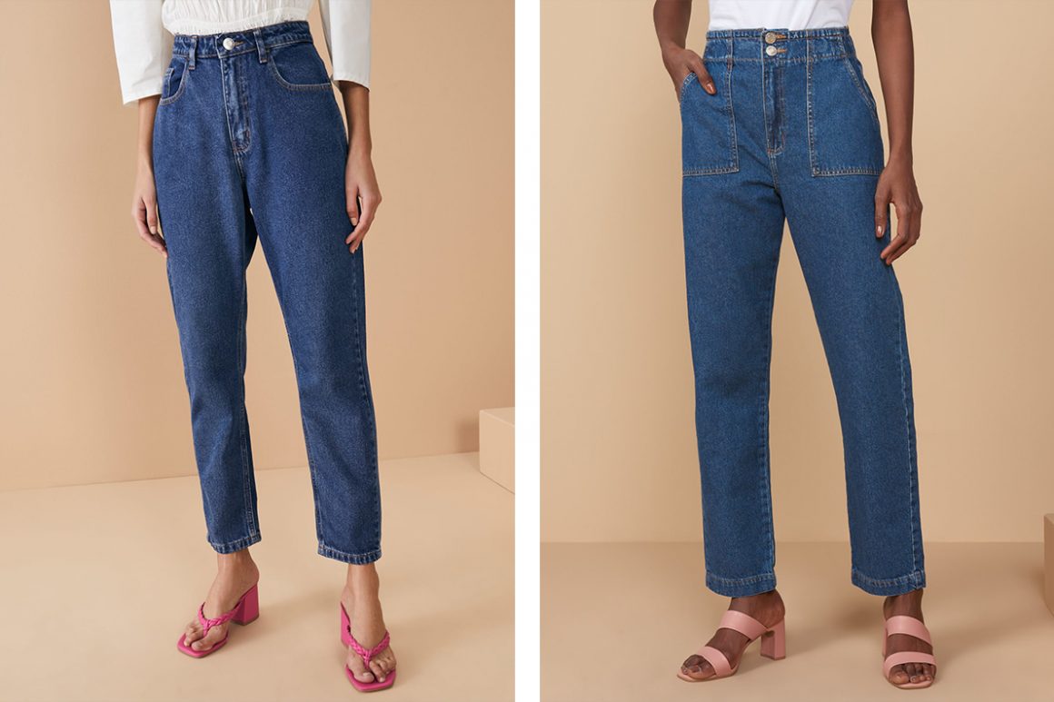 Calça jeans de cintura alta