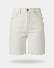 BERMUDA JEANS RETA - OFF-WHITE
