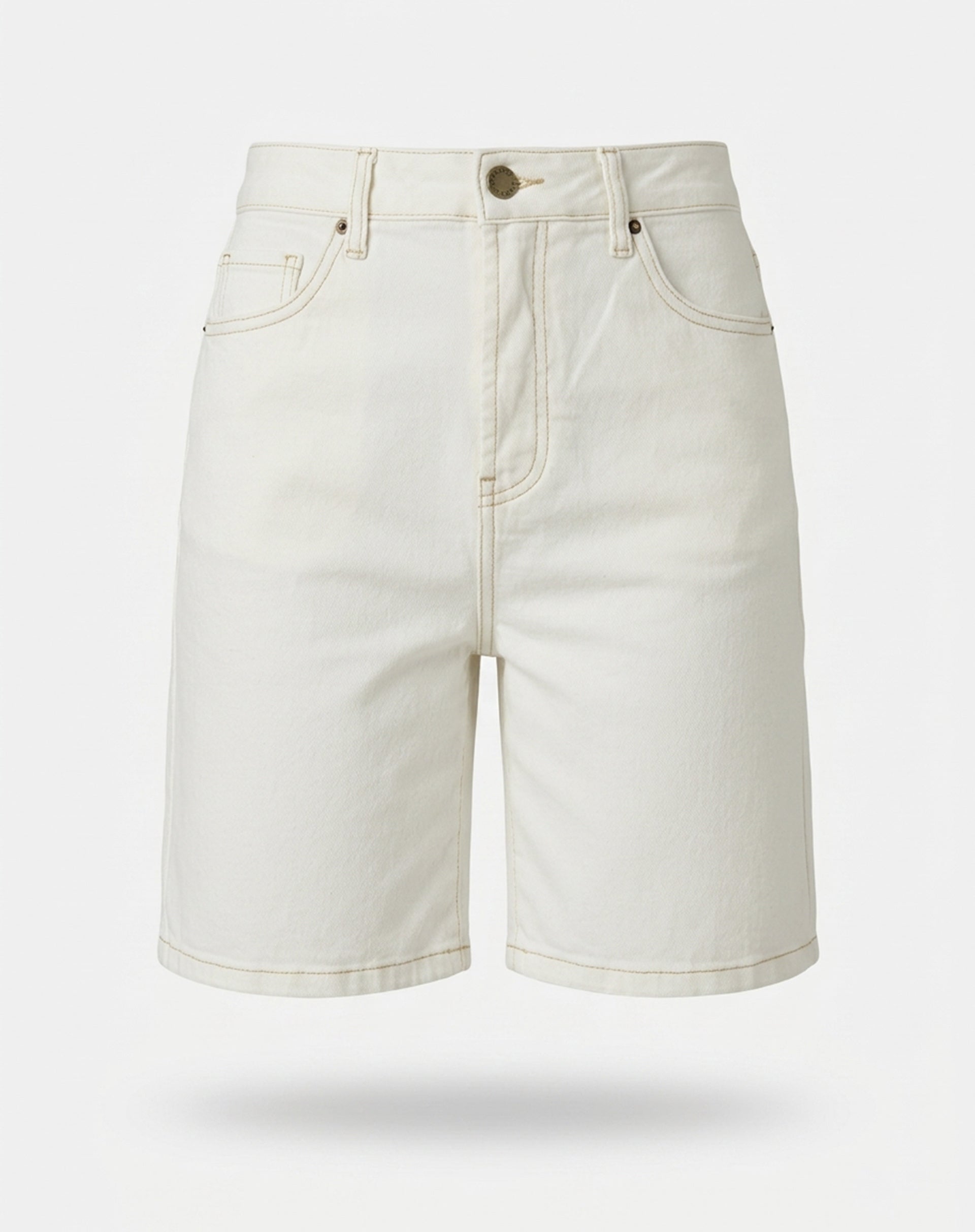BERMUDA JEANS RETA - OFF-WHITE