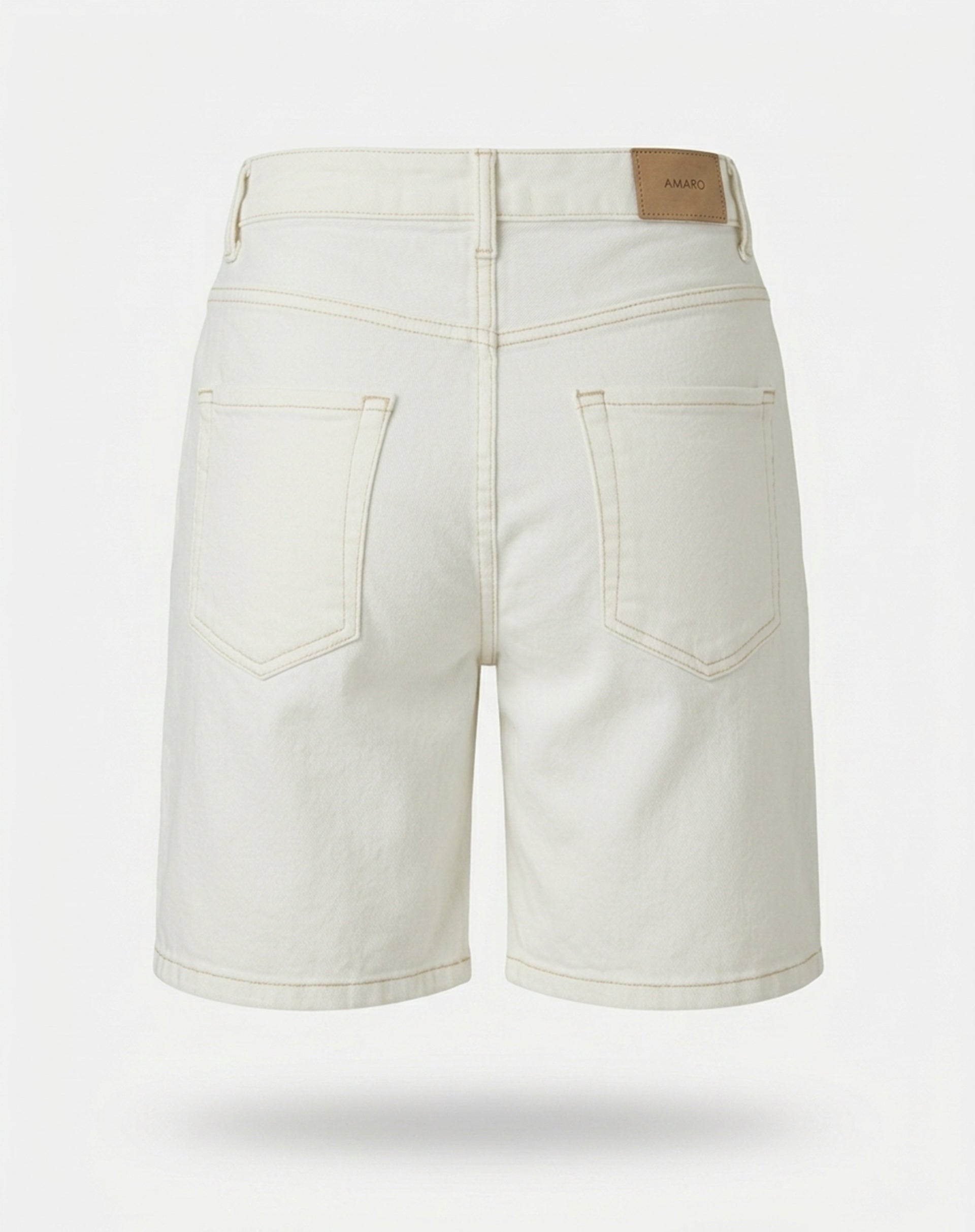 BERMUDA JEANS RETA - OFF-WHITE
