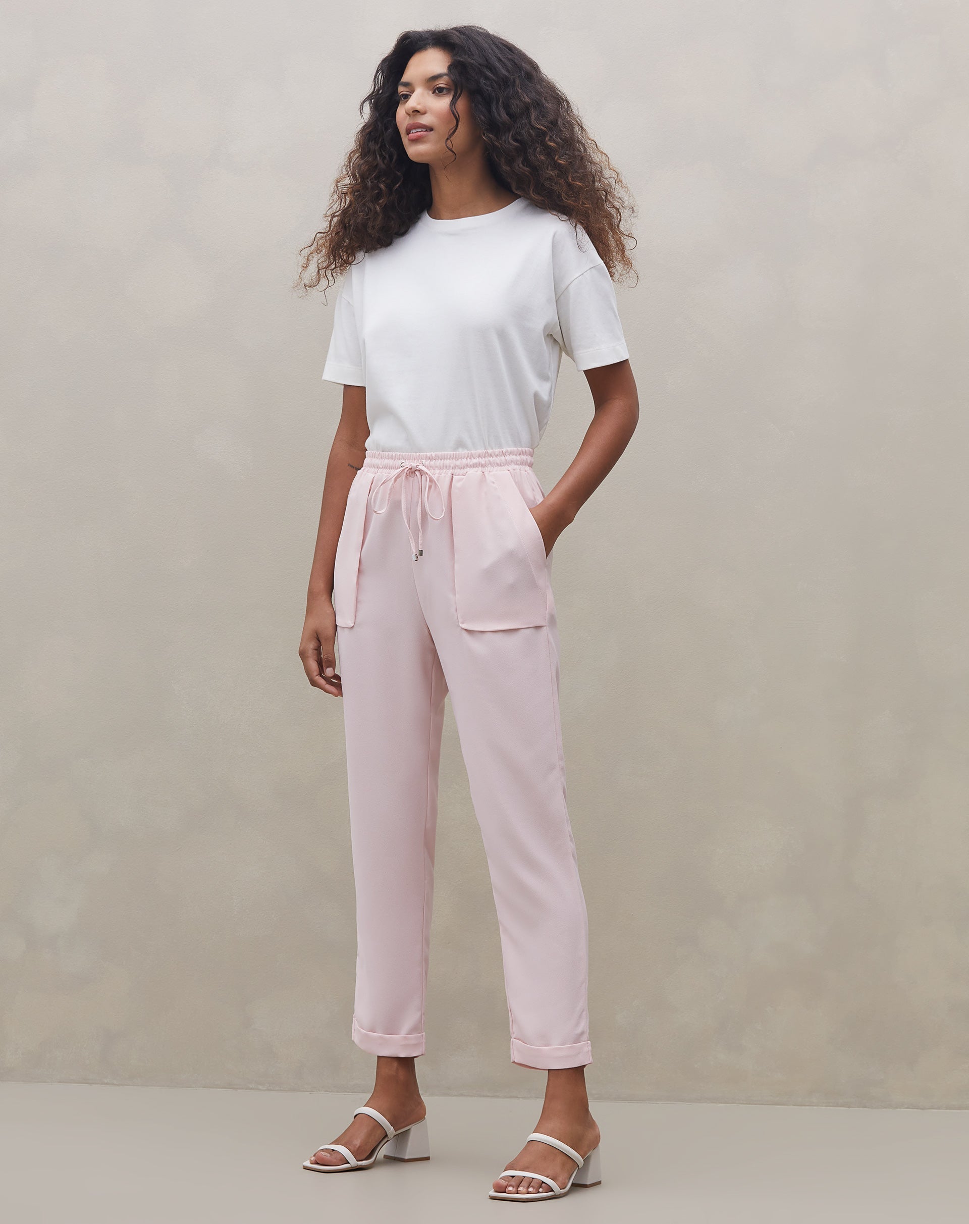 Calça Jogging Alfaiataria Essential - Rosa Claro