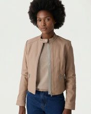 Jaqueta Couro Pelica Deluxe - Rosa Claro