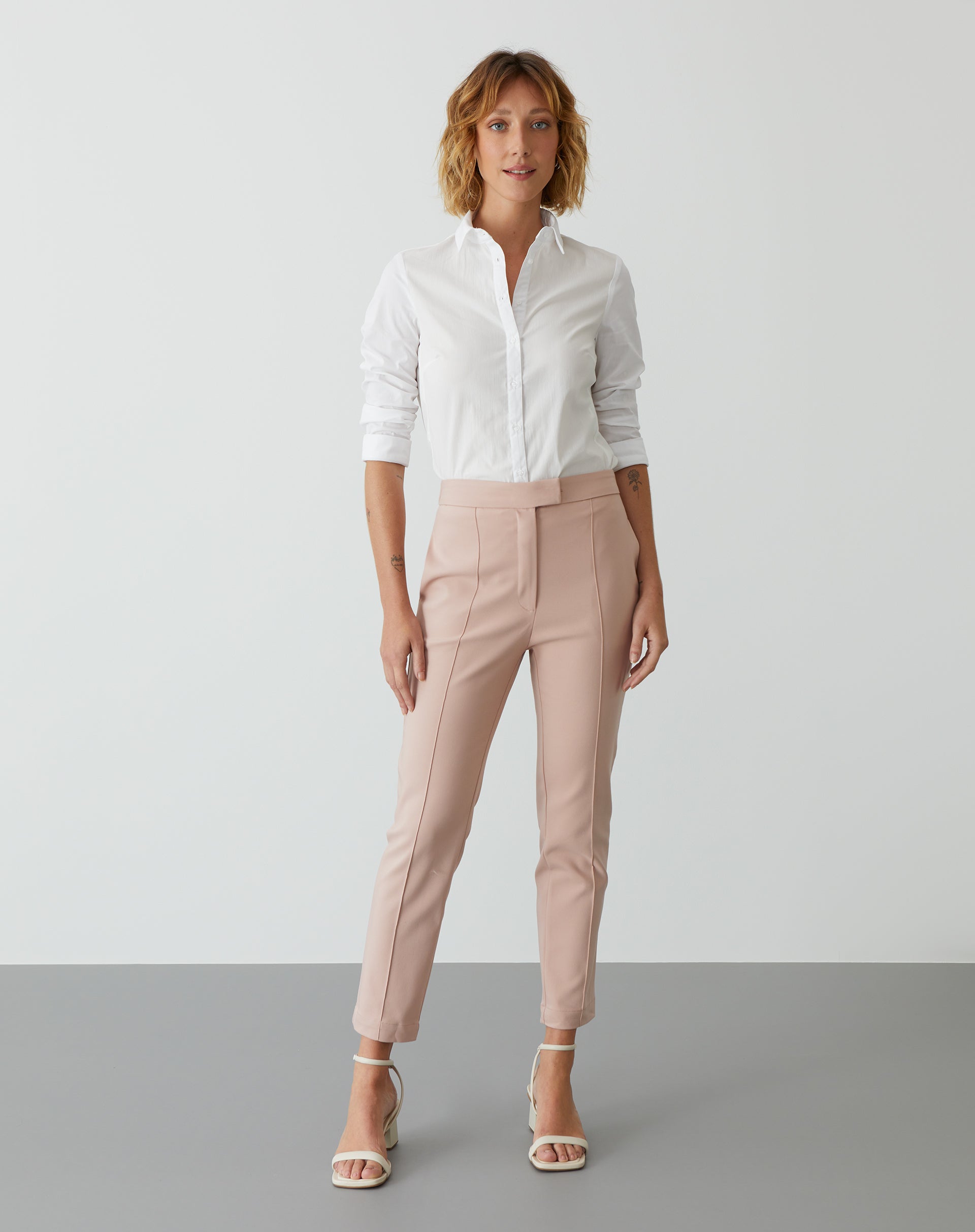 CALÇA SLIM ALFAIATARIA ESSENTIAL - ROSA CLARO
