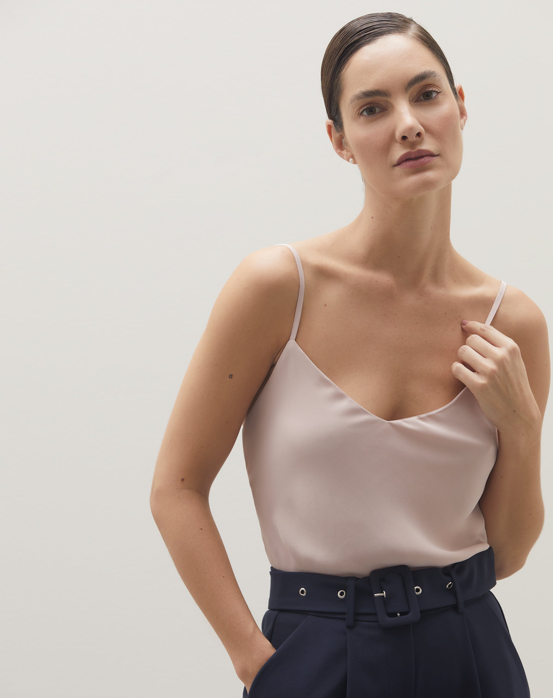 Regata Alcinha Crepe - Rosa Claro