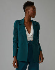 BLAZER ALONGADO BOTÕES FORRADOS - VERDE ESMERALDA