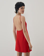 Vestido Curto Alcinha Alfaiataria Leve - Vermelho Vivo