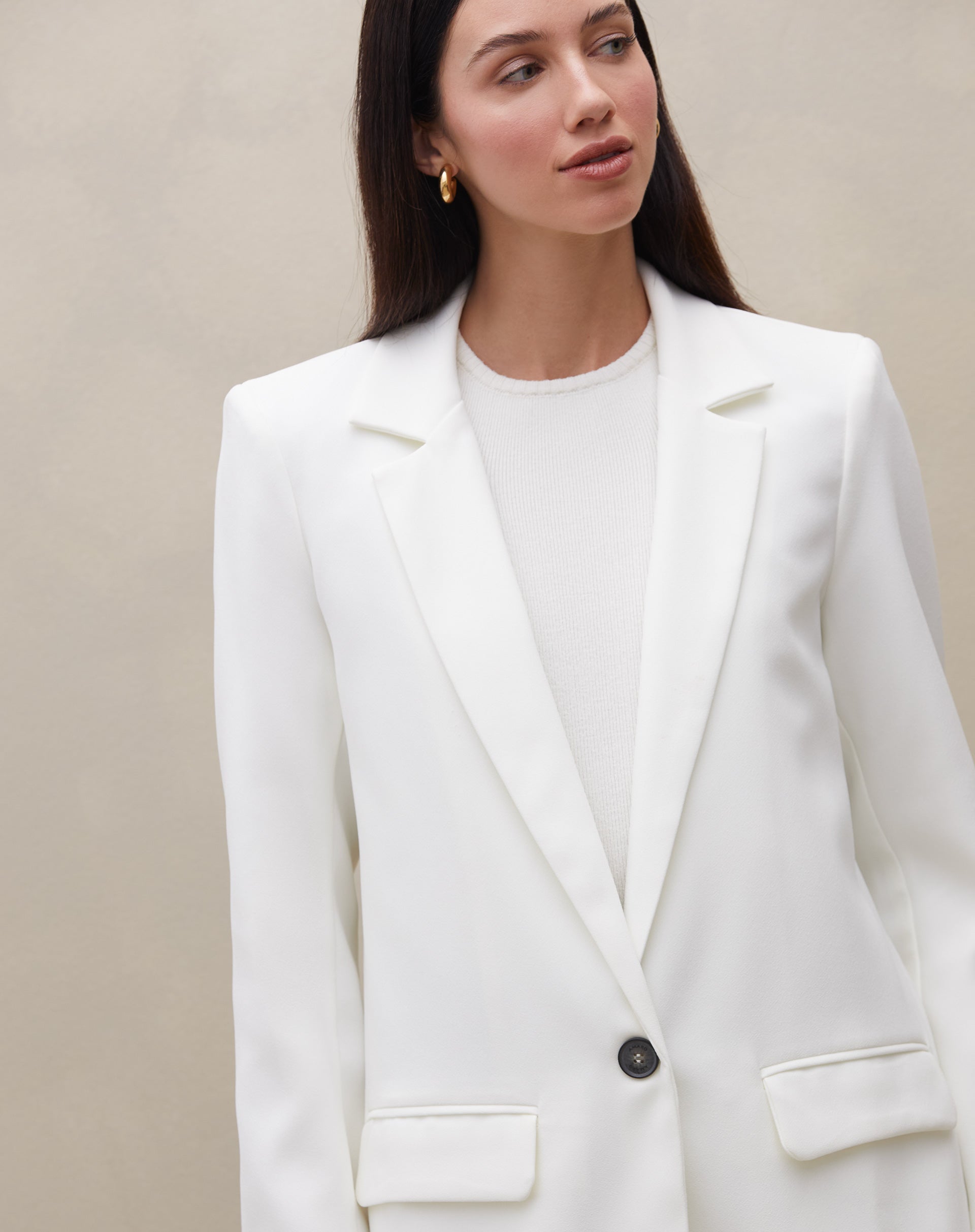 Blazer Fashion Summer Alongado - Off-white