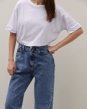 Calça Reta Jeans Essential - Azul Médio