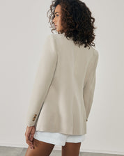 Blazer Alongado com Ponta - Areia