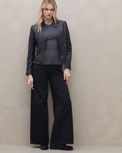 Jaqueta de Couro Pelica Zipper - Preto