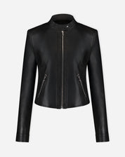 Jaqueta de Couro Pelica Zipper - Preto