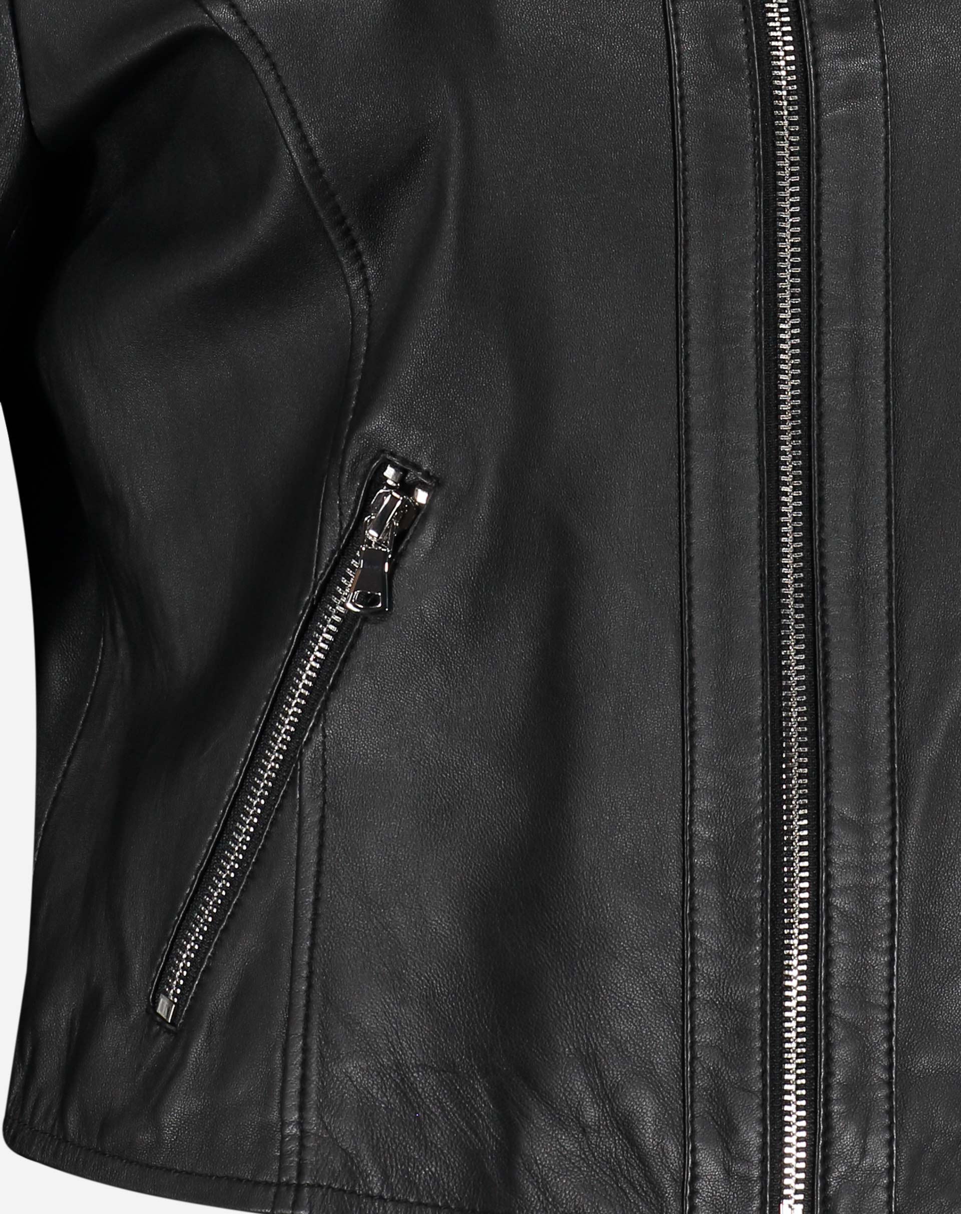 Jaqueta de Couro Pelica Zipper - Preto