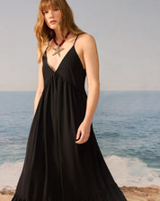 Vestido Maxi Alças Finas - PRETO