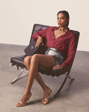 Camisa Manga Longa de Viscose - VINHO