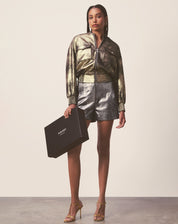 JAQUETA BOMBER METALIZADA - DOURADO