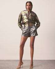 JAQUETA BOMBER METALIZADA - DOURADO