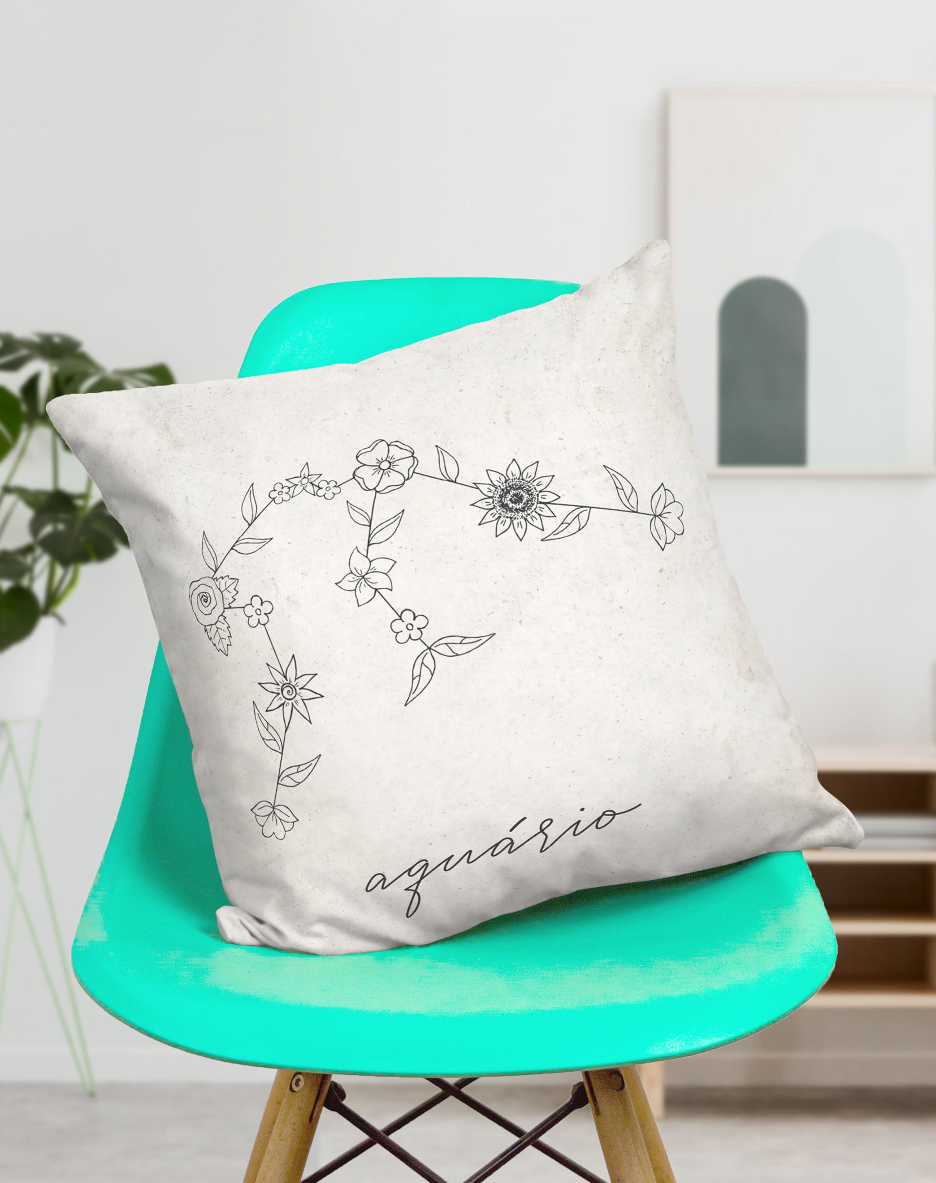 Design Up Living Capa de Almofada Signo 42x42  - Aquário