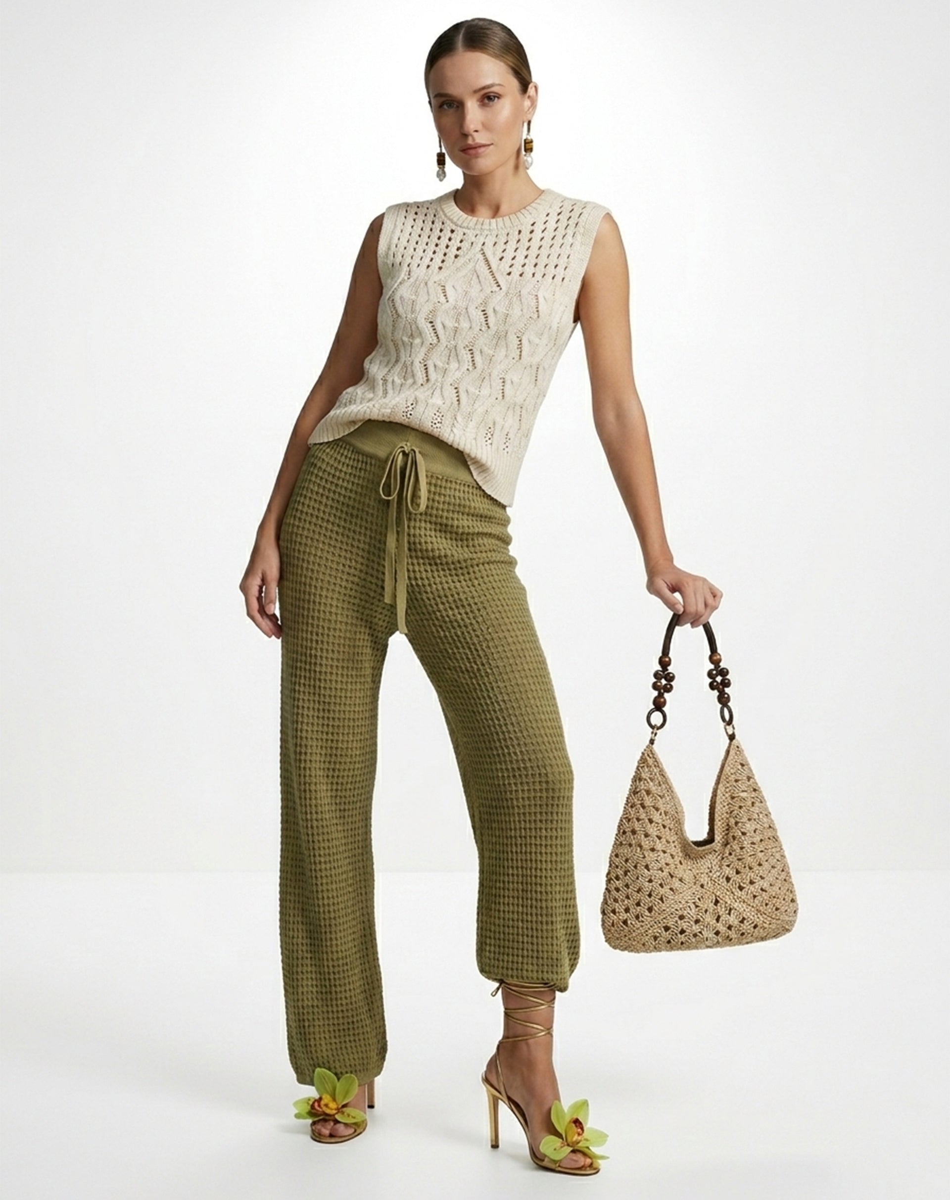 Triya Calça Nicole Tricot - Verde