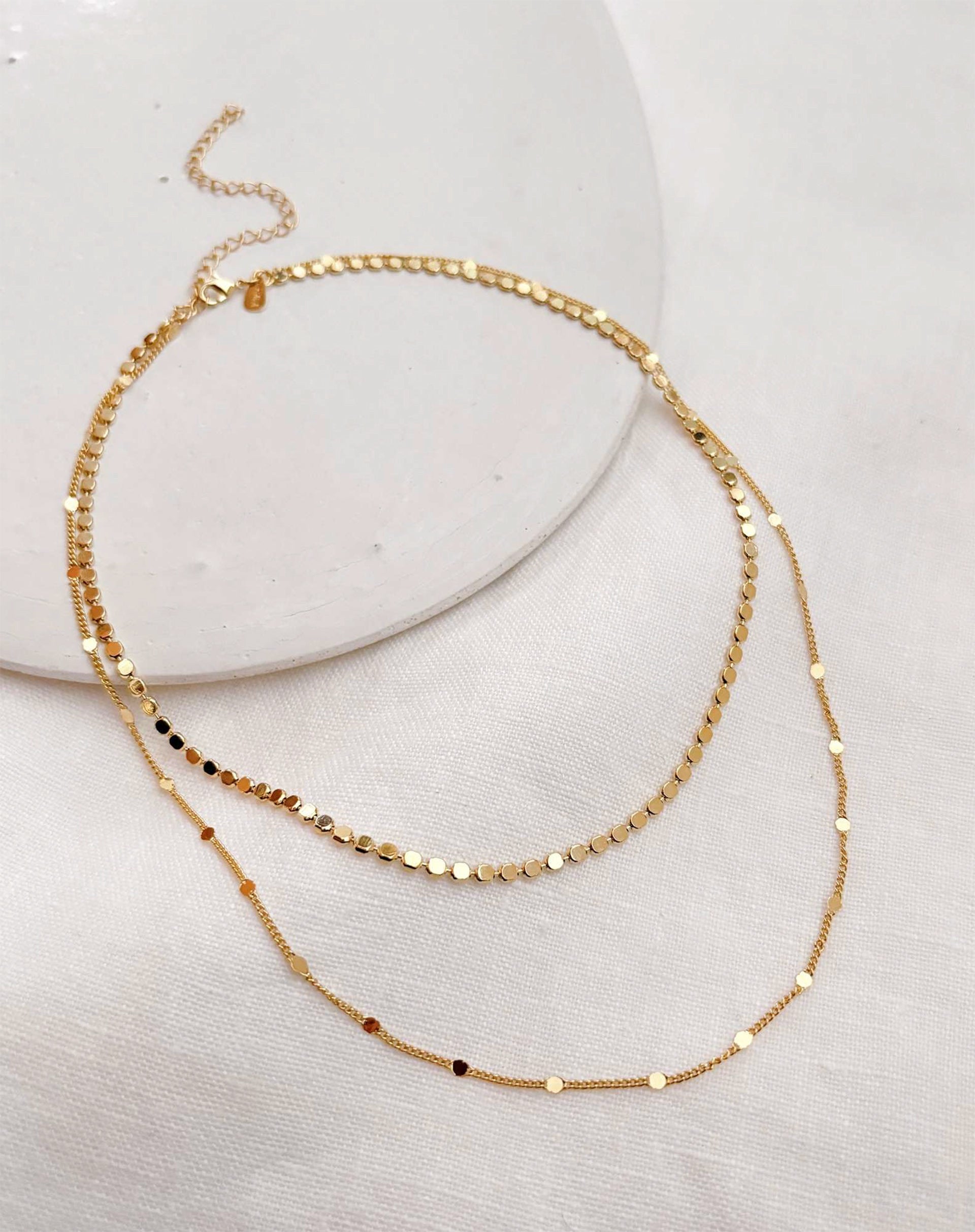 Colar Duplo Dots - Dourado