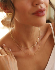 Colar Duplo Dots - Dourado