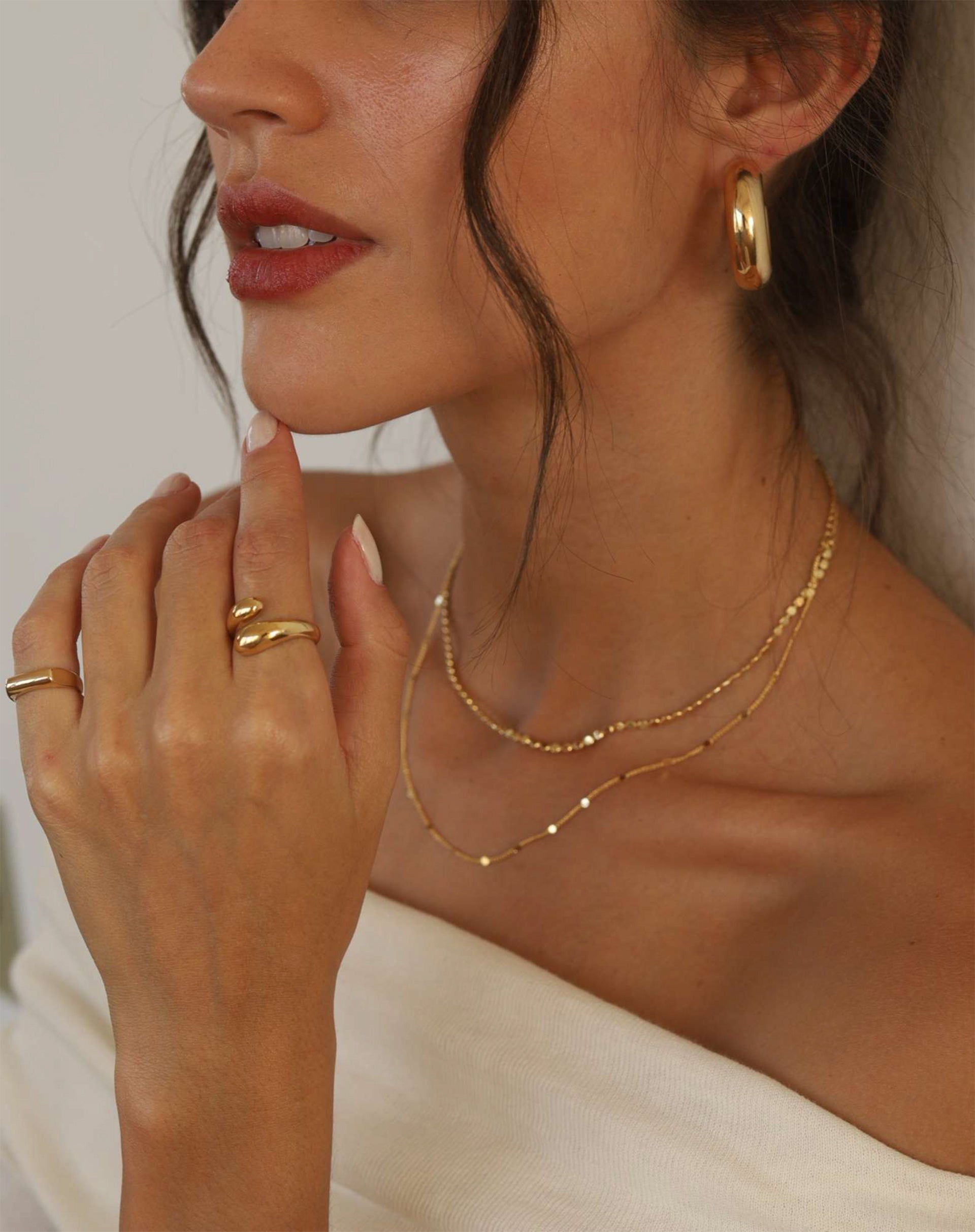 Colar Duplo Dots - Dourado