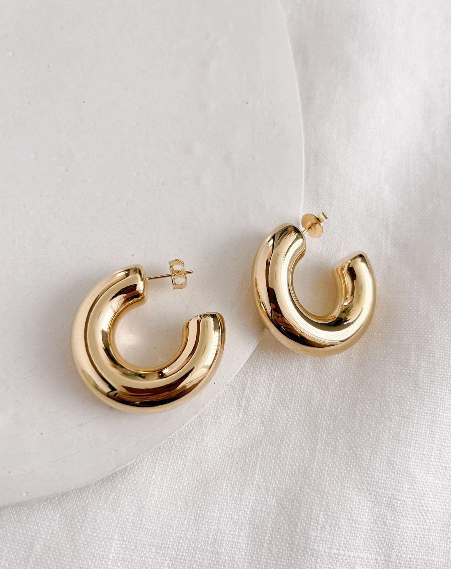 Argola Bold Grande - Dourado - Dourado