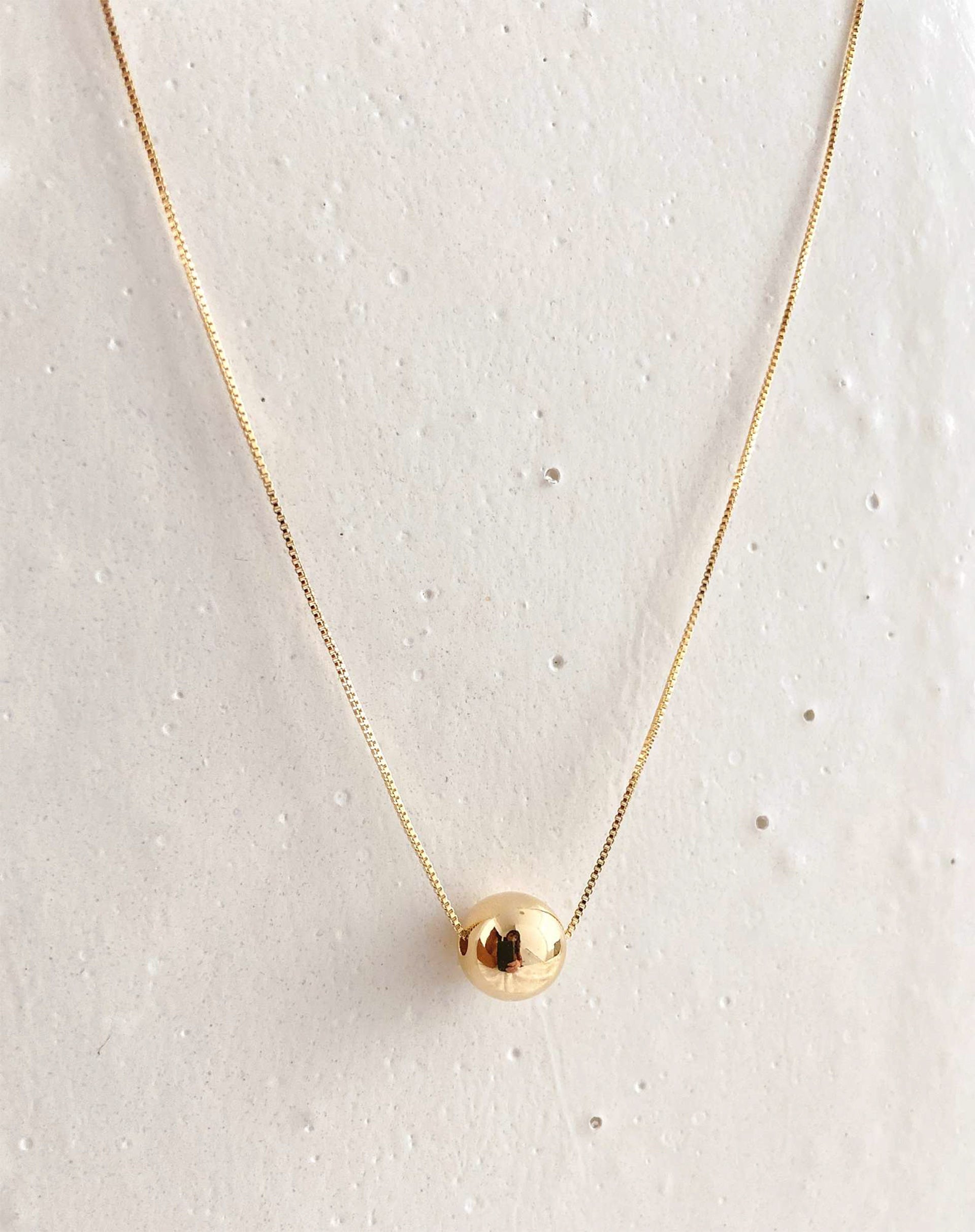 Colar Esfera Médio - Dourado - Dourado