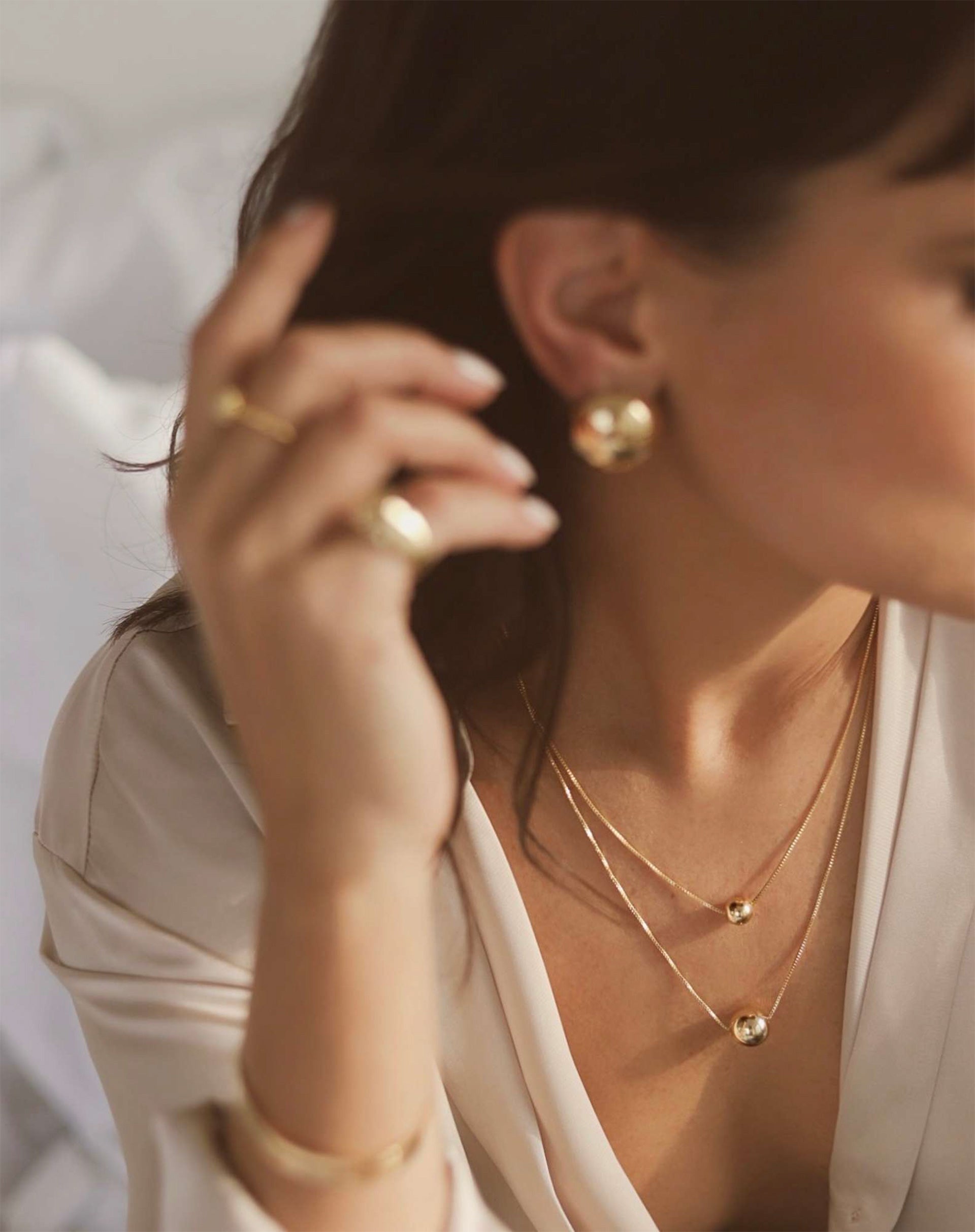 Colar Esfera Médio - Dourado - Dourado
