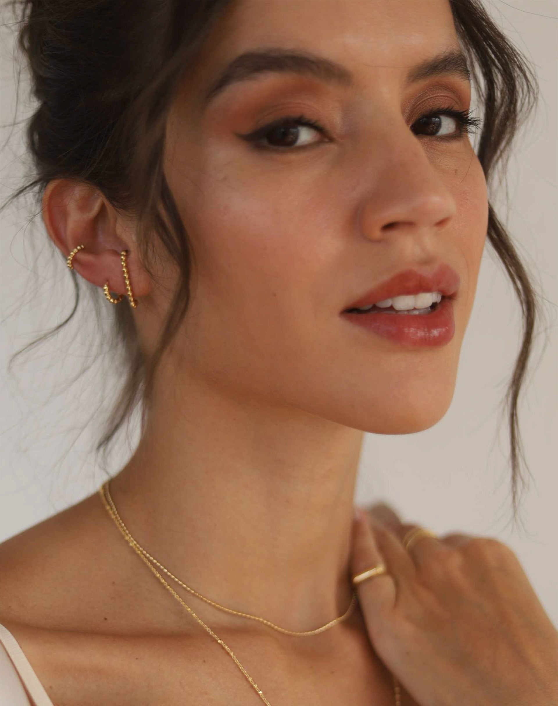 Argolinha Click Dots - Dourado