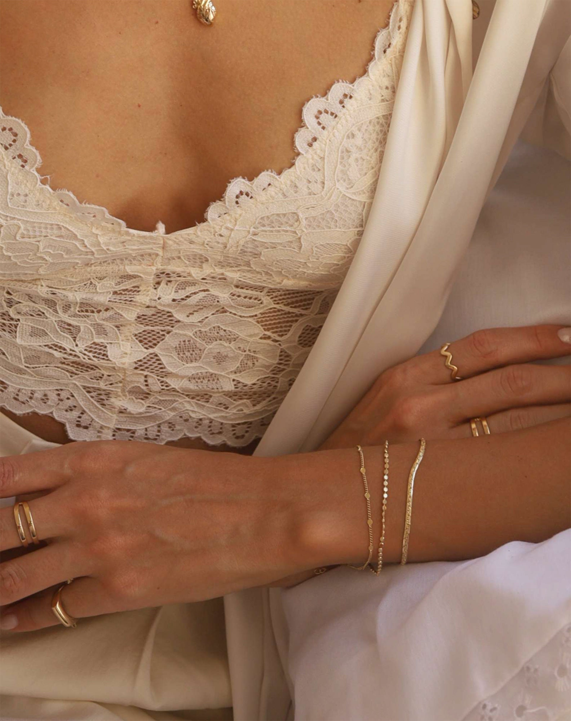 Pulseira Fita Textura - Dourado
