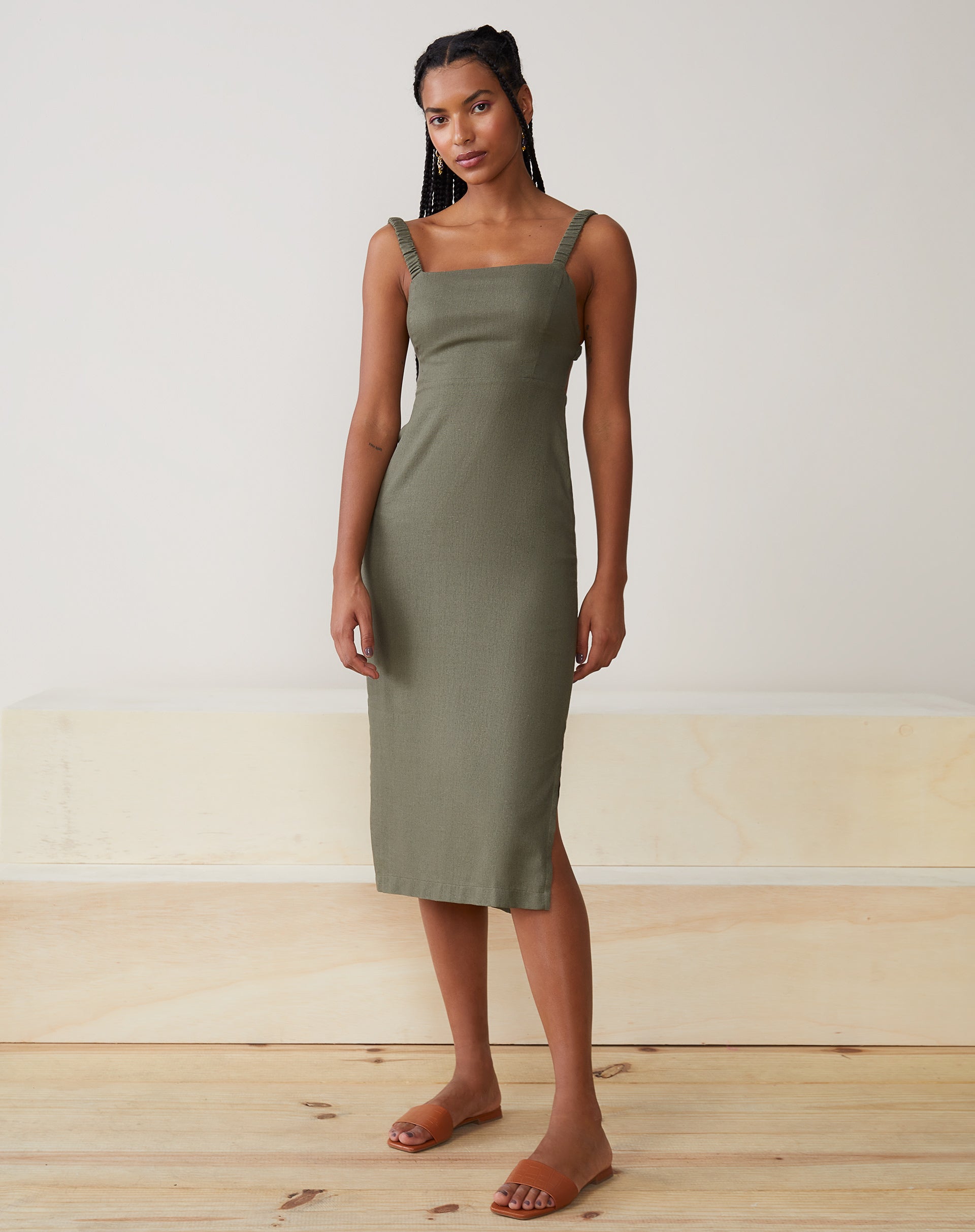 Rasteira Tira Reta Minimal  - Caramelo